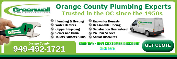 Greenwall Plumbing San Clemente Orange County 949-492-1721